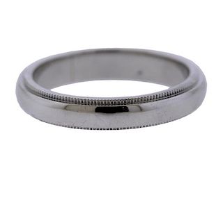 Tiffany &amp; Co Platinum 4mm Wedding Band Ring 