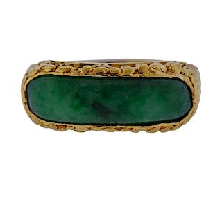 High Karat Gold Jade Ring 