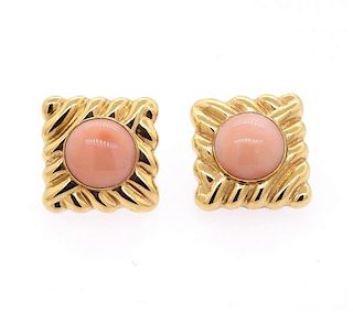 Vintage 14K Gold Coral Earrings