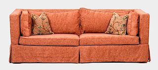 A Contemporary Velvet Upholstered Sofa, 20th Century.