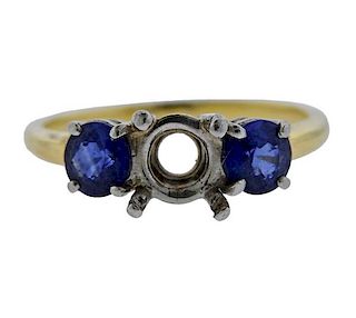 18K Gold Platinum Blue Stone Ring Mounting