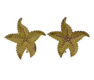 Tiffany &amp; Co 18K Gold Starfish Earrings
