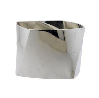 Tiffany &amp; Co Gehry Sterling Silver Wide Bangle Bracelet