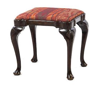 A Georgian Style Footstool, Height 17 1/2 x width 19 x depth 15 inches.