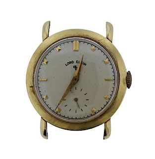 1950s Lord Elgin 14k Gold Manual Wind Watch 