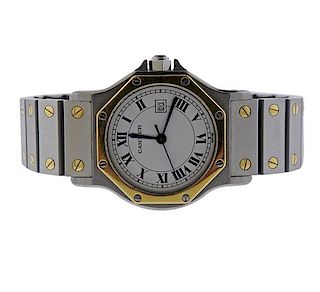 Cartier Santos 18K Gold Stainless Steel Automatic Watch