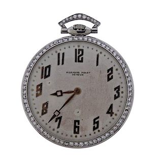 Audemars Piguet Art Deco Platinum Diamond Pocket Watch 