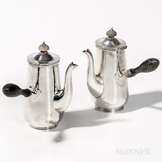 Two George V Sterling Silver Coffeepots