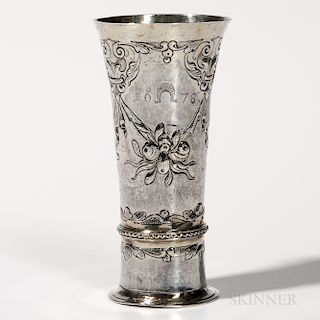 Hungarian Parcel-gilt Silver Beaker