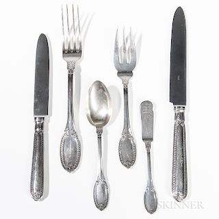 Thirty-five Pieces of Buccellati "Empire" Pattern Sterling Silver Flatware