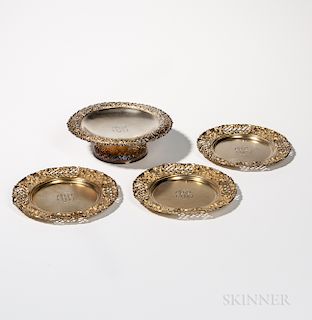 Four Pieces of Tiffany & Co. Silver-plated Tableware