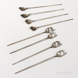 Eight Tiffany & Co. Sterling Silver Julep Spoons