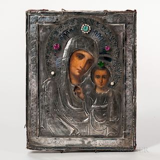 Russian Icon Depicting the Holy Mother and Child