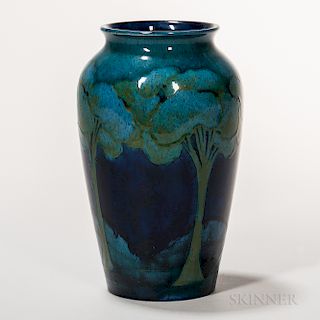 Moorcroft Pottery Moonlit Blue Design Vase