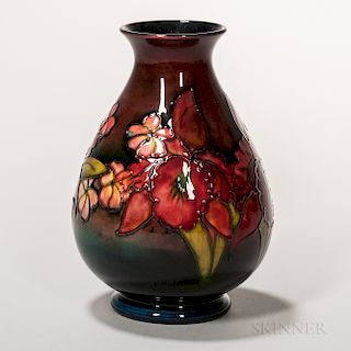 Moorcroft Pottery Orchid Design Flambe Vase