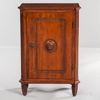 Neoclassical Walnut Side Cabinet