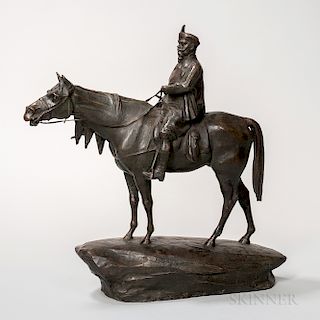 Bronze Figure of a Man on Horseback