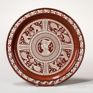 Minton Aesthetic Movement Sgraffito Charger
