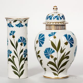 Two Wood & Sons Pâte-sur-pâte Decorated Porcelain Vases