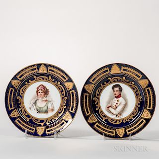 Pair of Vienna Porcelain Portrait Plates