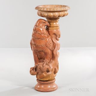 Carved Italian Marble Birdbath