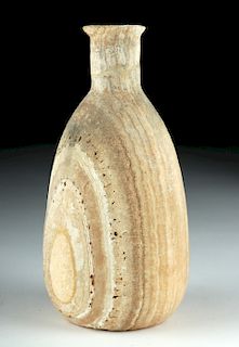 Egyptian Late Dynastic Banded Alabaster Bottle