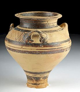 Greek Mycenaean Pottery Pithos w/ Netted Motif