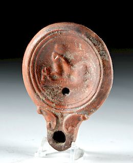 Roman Terracotta Oil Lamp with Erotic Scene