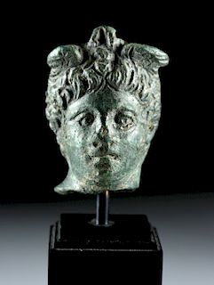 Miniature Roman Bronze Head - Mercurius ter Maximus