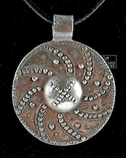 Viking Silver Circular Pendant, 5.8 g