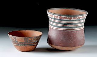 Lot of 2 Nazca Pottery Vessels