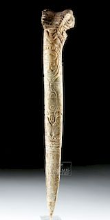 Early 20th C. Papua New Guinea Cassowary Bone Dagger