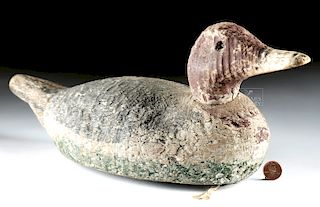 19th C. American Wooden Duck Hunting Decoy