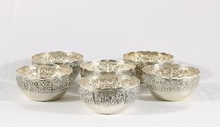 Set of 6 Maciel Mexican Sterling Silver Nut Dishes