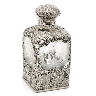 Silver Reticulated Perfume Bottle - No Reserve