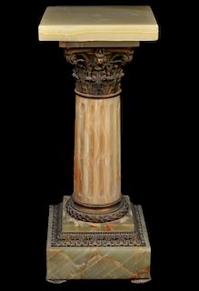 Onyx Bronze Mounted Pedestal