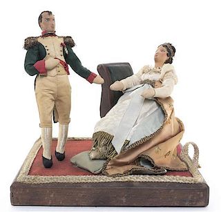 A French Diorama, Height overall 9 1/4 inches.