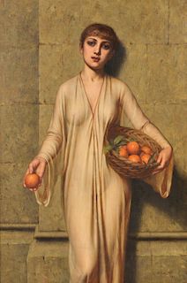 Arthur Hill 'The Orange Girl' Oil Painting