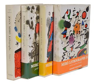 4 Joan Miro Hard Cover Books of Lithographs