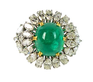 6.50 Carat GIA Certified Emerald & Diamond Ring