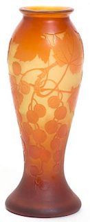 A DArgental Cameo Glass Vase, Height 4 3/4 inches.