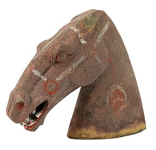Chinese Tang Dynasty Terra-Cotta Horse Head