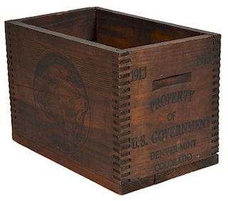 Buffalo Nickel Wood Crate