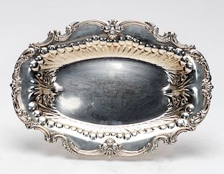 Whiting Sterling Oblong Floral Motif Bowl