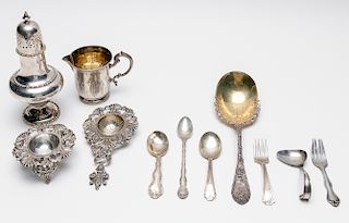 Group, 11 Sterling Pieces, Spoons & Strainers