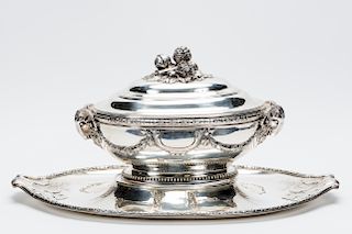 D. Roussel French Sterling Tureen on Stand