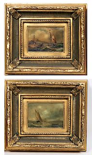 Pair of Signed Oil on Board Maritime Scenes