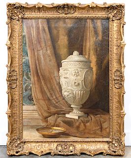 Arthur J. Gaskin, Oil on Canvas "Classical Urn"