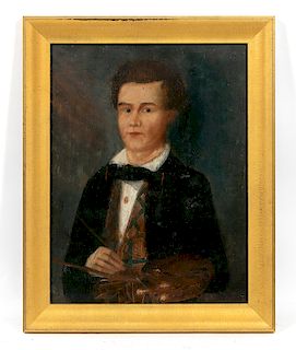 American Primitive Self-Portrait, Dated 1856