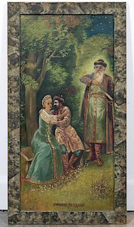 Late 19th Century Russian Oil on Wood Panel